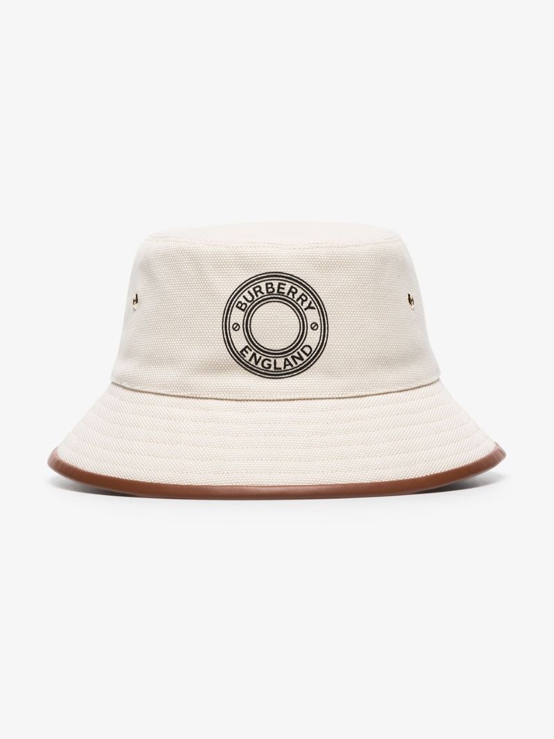 Neutral Logo Print Canvas Bucket Hat