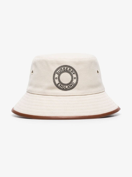 Neutral Logo Print Canvas Bucket Hat
