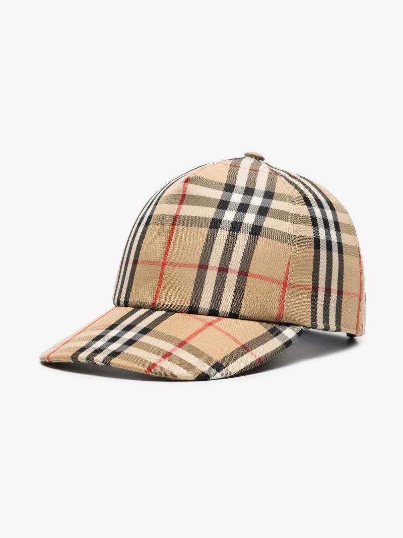 Brown Vintage Check Baseball Cap