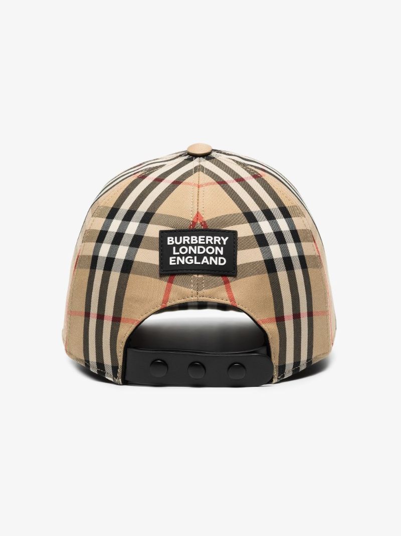 Brown Vintage Check Baseball Cap