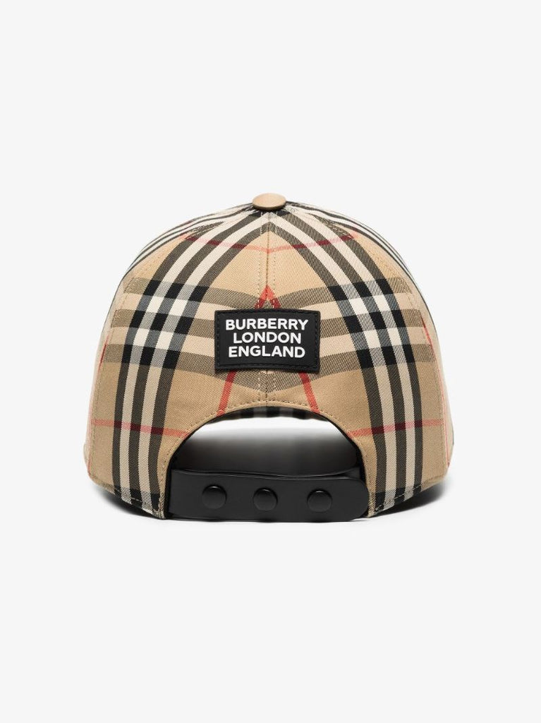 Brown Vintage Check Baseball Cap