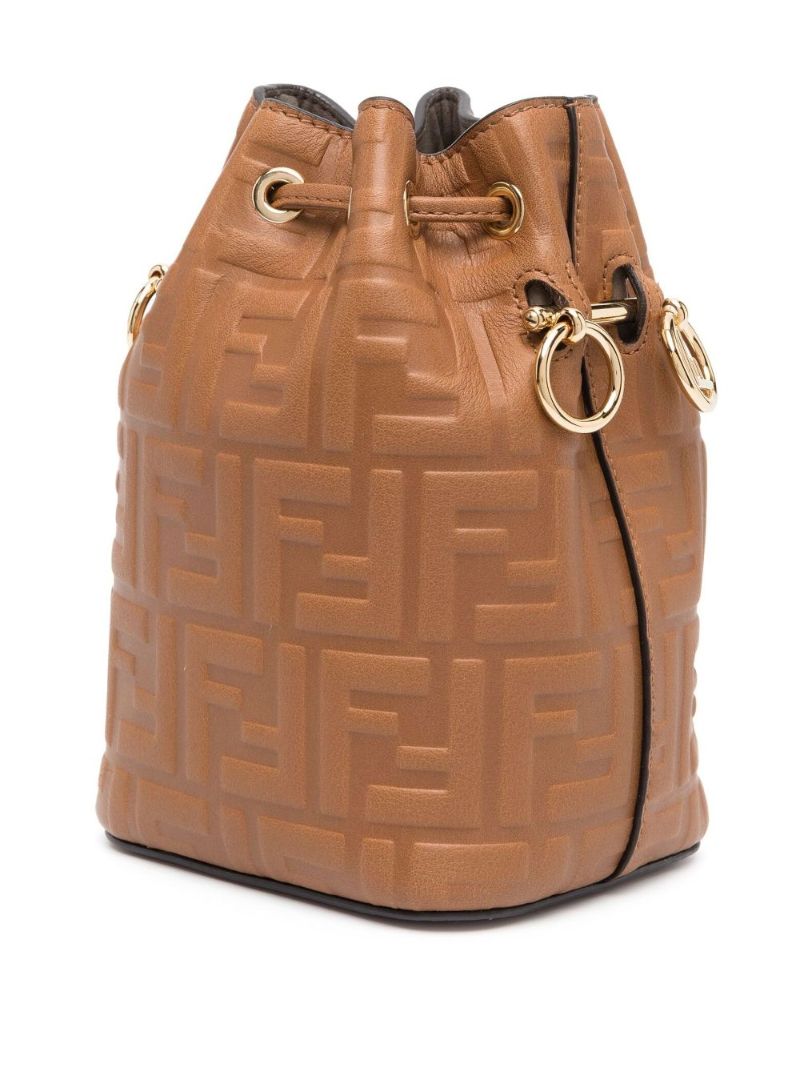 Brown Mon Tresor Mini Leather Bucket Bag