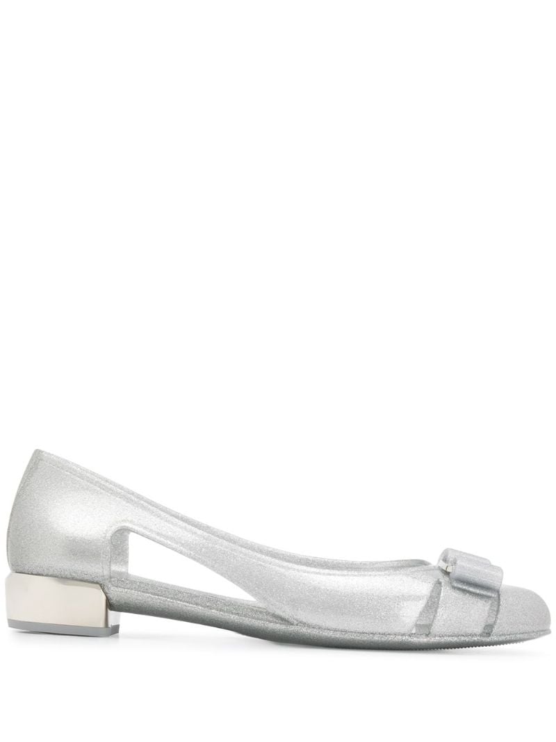 Silver 30mm Jelly Ballet Pumps