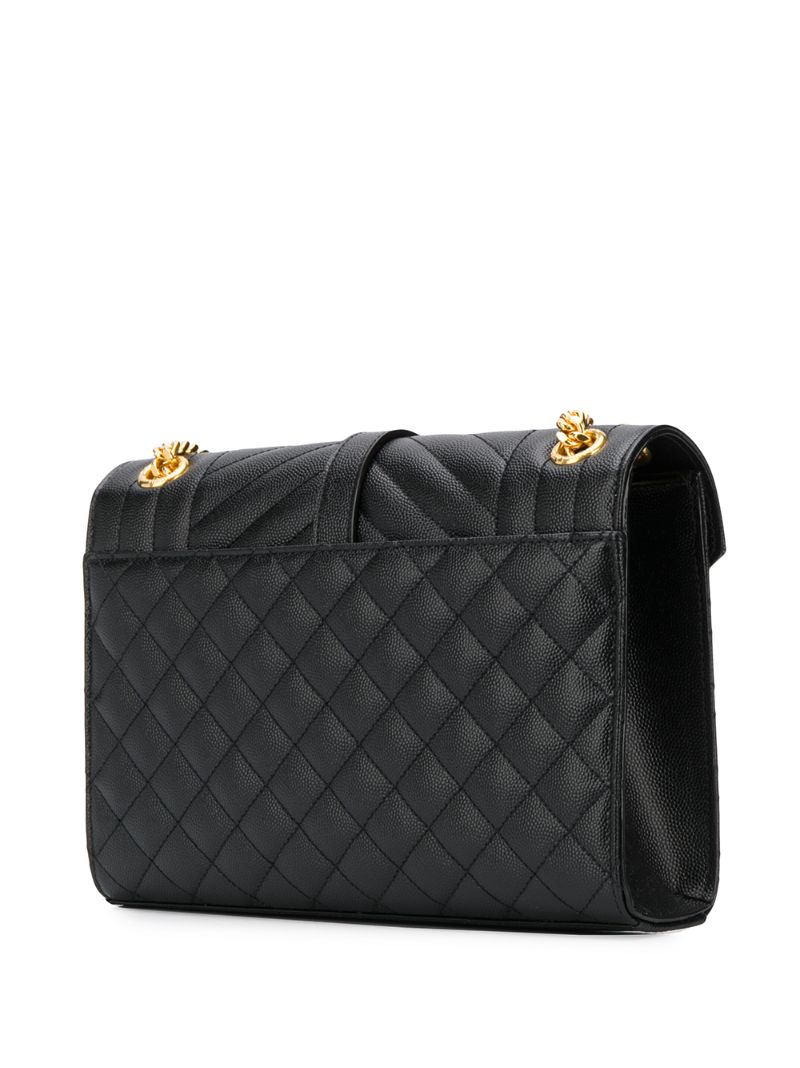 Black Envelope Medium Leather Shoulder Bag
