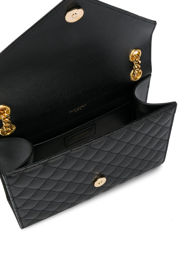 Black Envelope Medium Leather Shoulder Bag