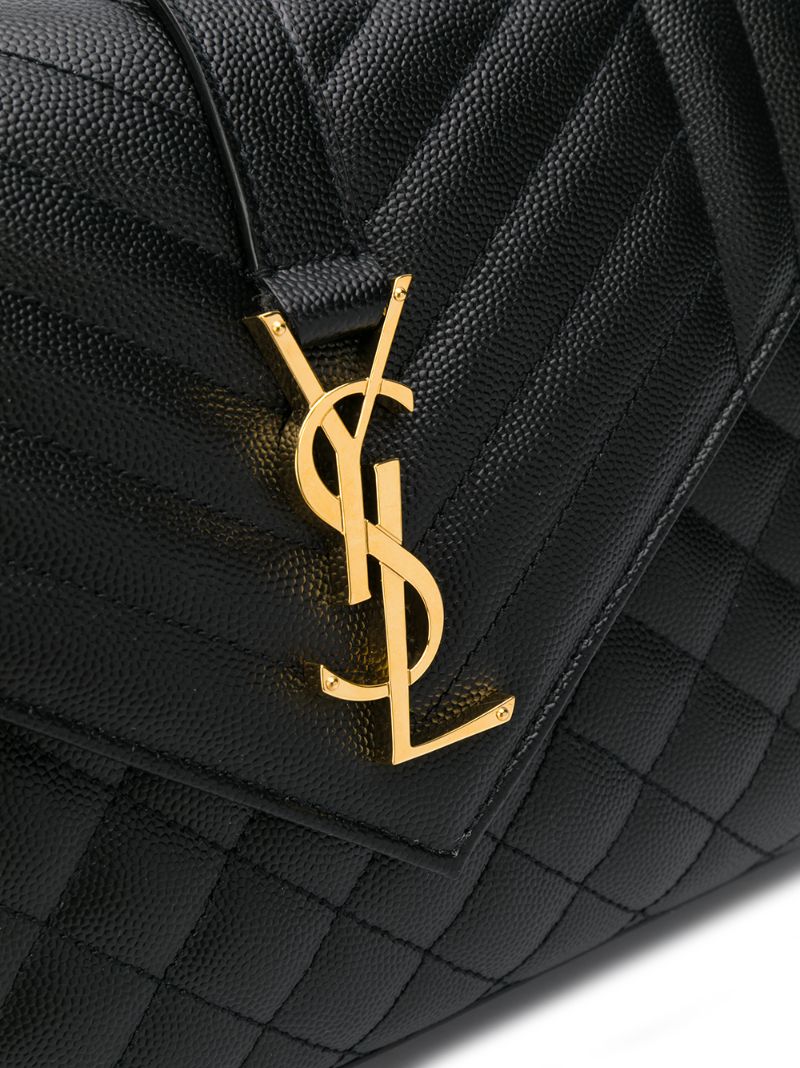 Black Envelope Medium Leather Shoulder Bag