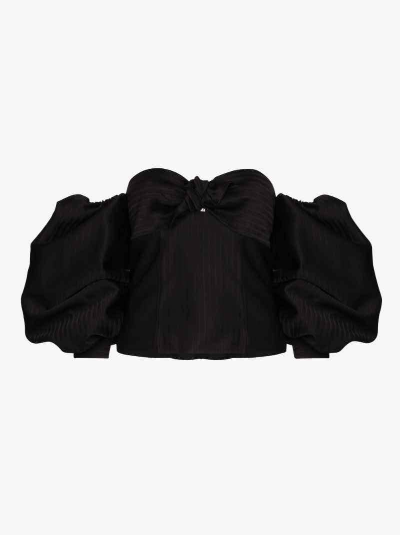 Pouf Sleeve Bustier Blouse