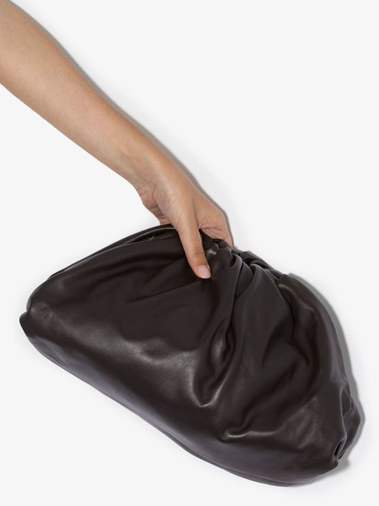 Brown Pouch Leather Clutch Bag