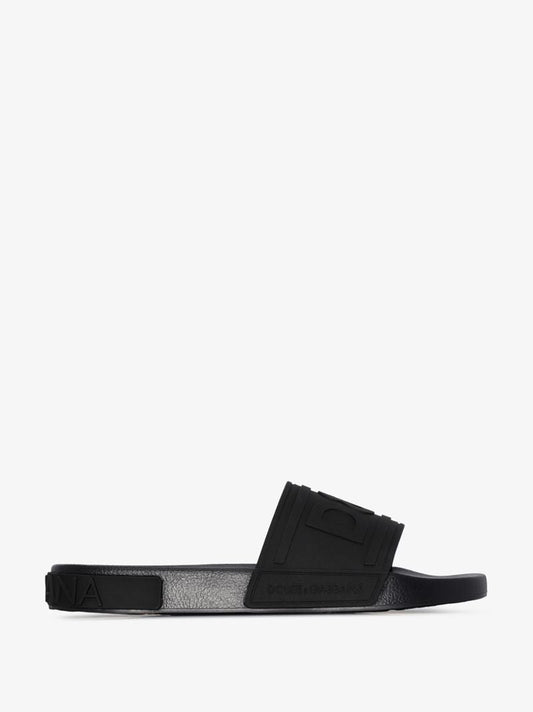 Black Logo Embossed Slides