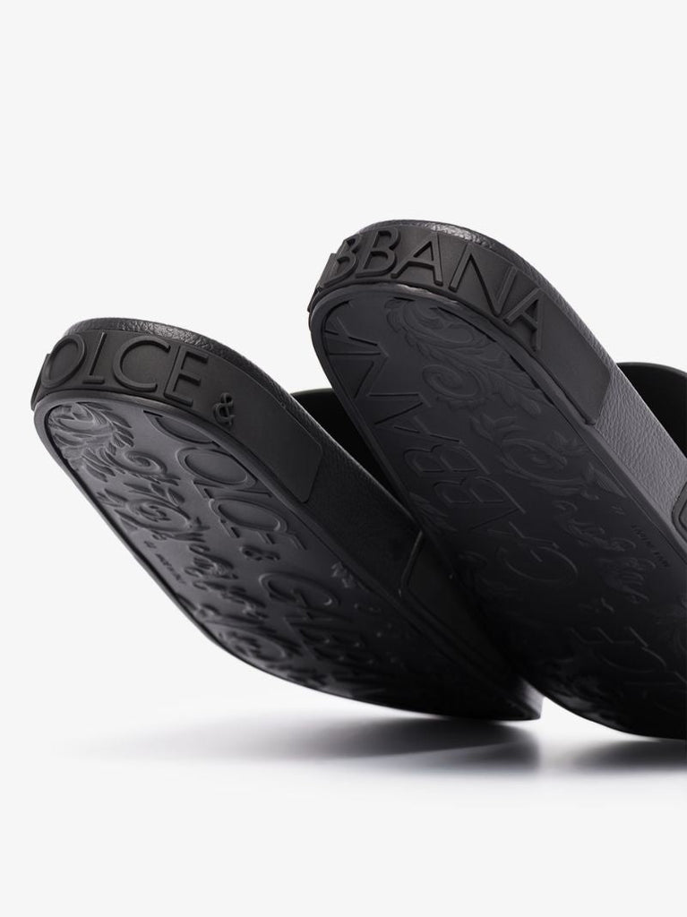 Black Logo Embossed Slides