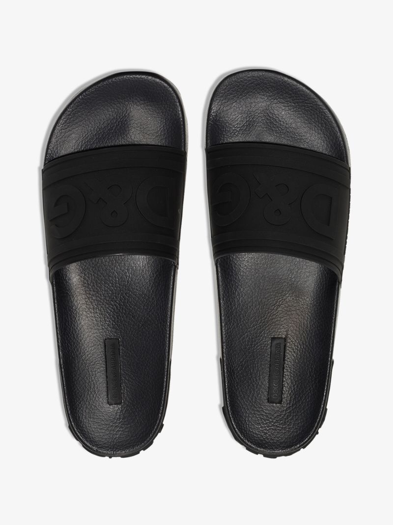 Black Logo Embossed Slides