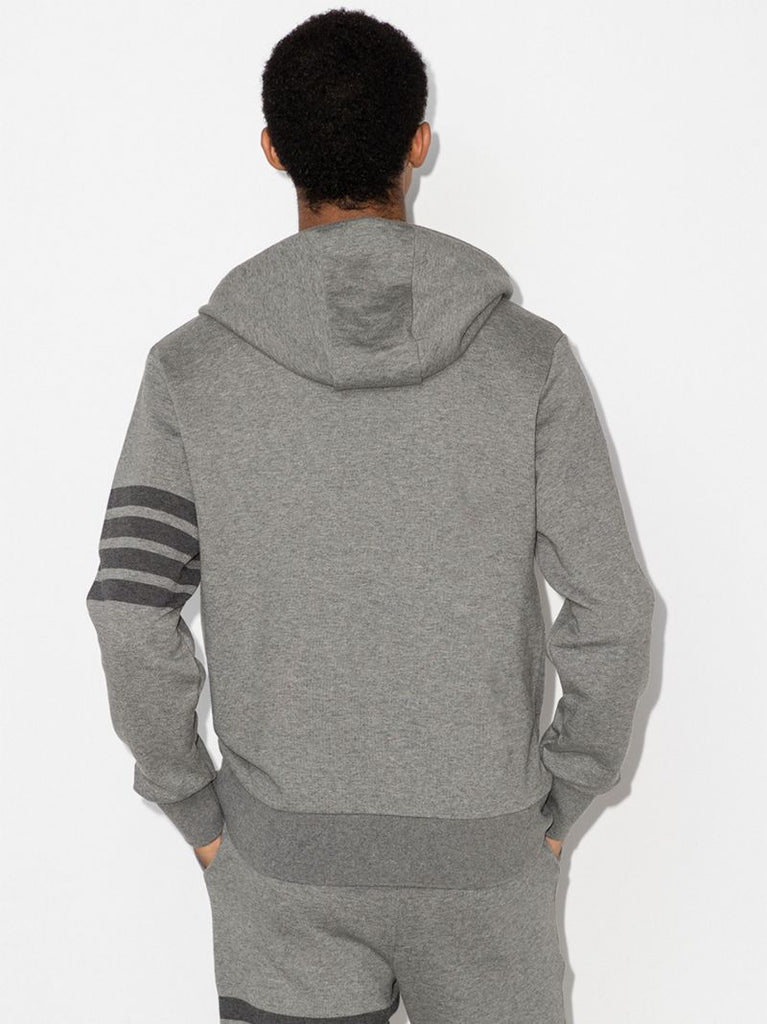 4-bar Zip-up Loopback-cotton Hoodie