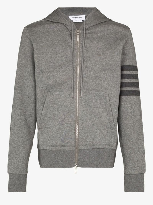 4-bar Zip-up Loopback-cotton Hoodie