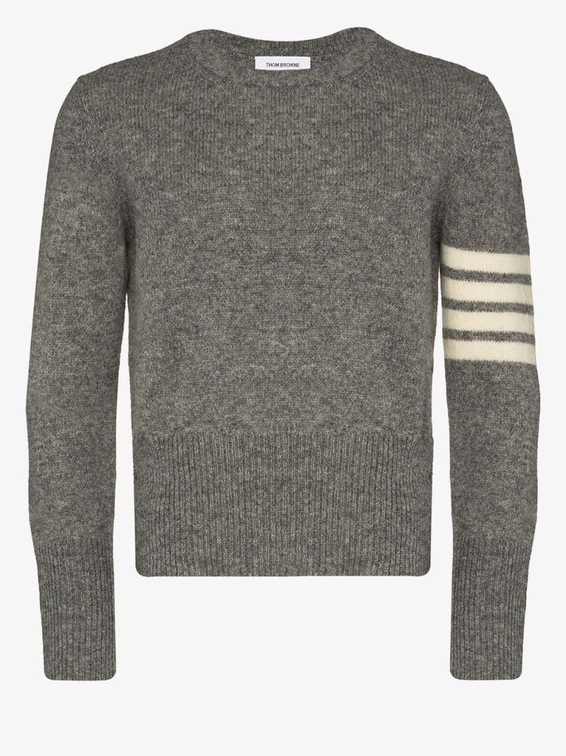 4-bar Stripe Shetland Wool Sweater