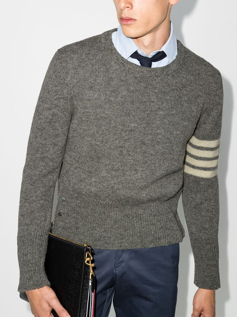 4-bar Stripe Shetland Wool Sweater