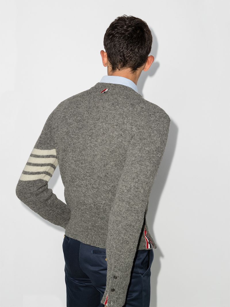 4-bar Stripe Shetland Wool Sweater