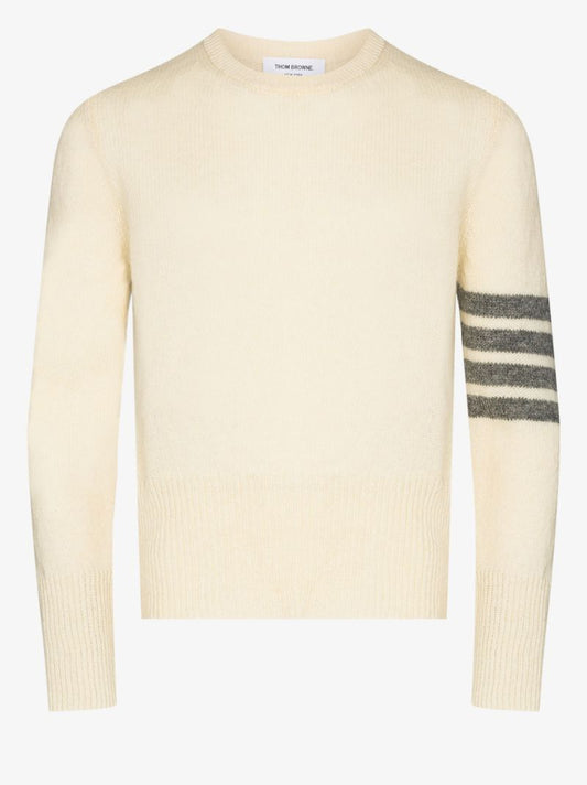 4-bar Crew-neck Shetland Wool Jumper