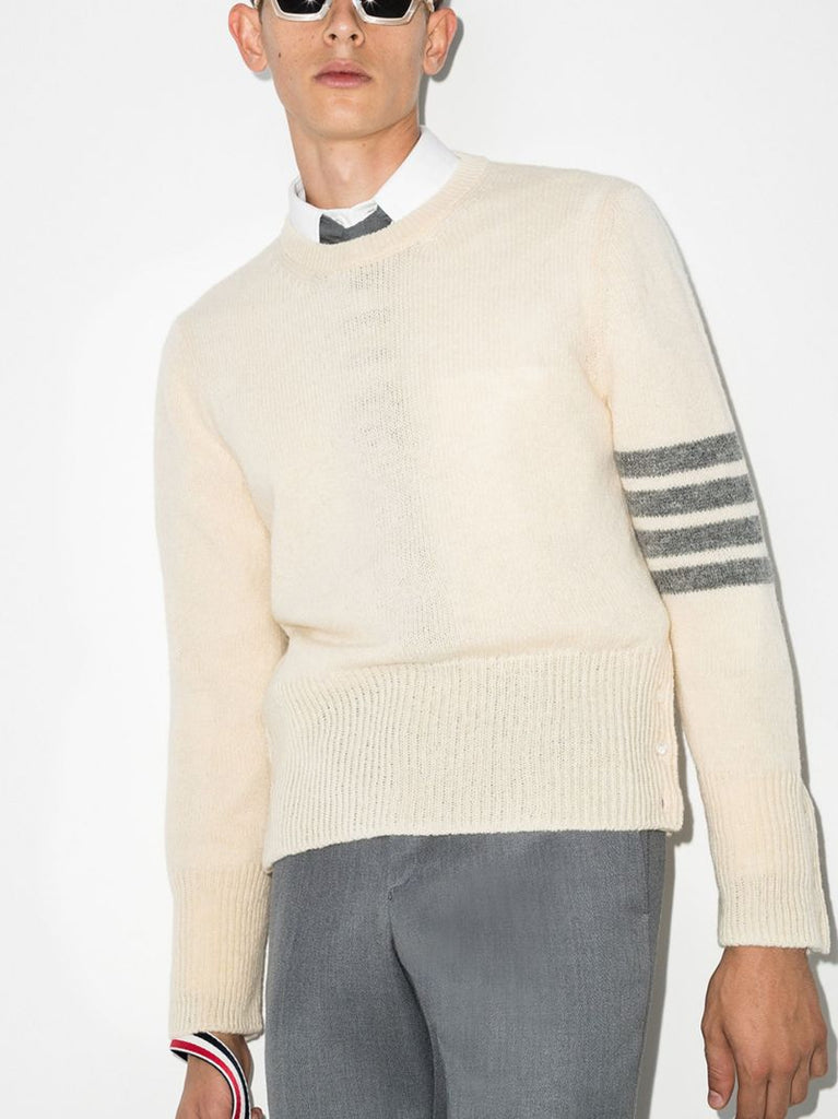 4-bar Crew-neck Shetland Wool Jumper
