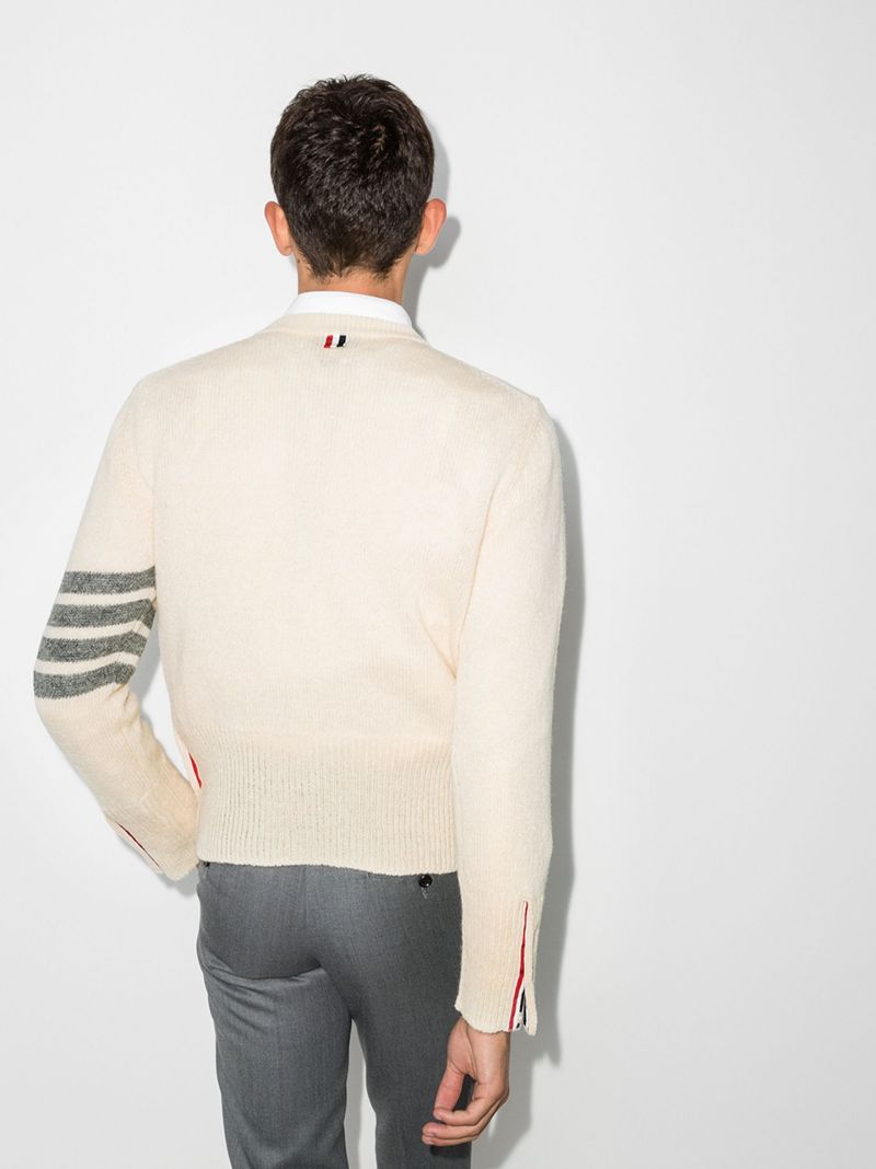 4-bar Crew-neck Shetland Wool Jumper