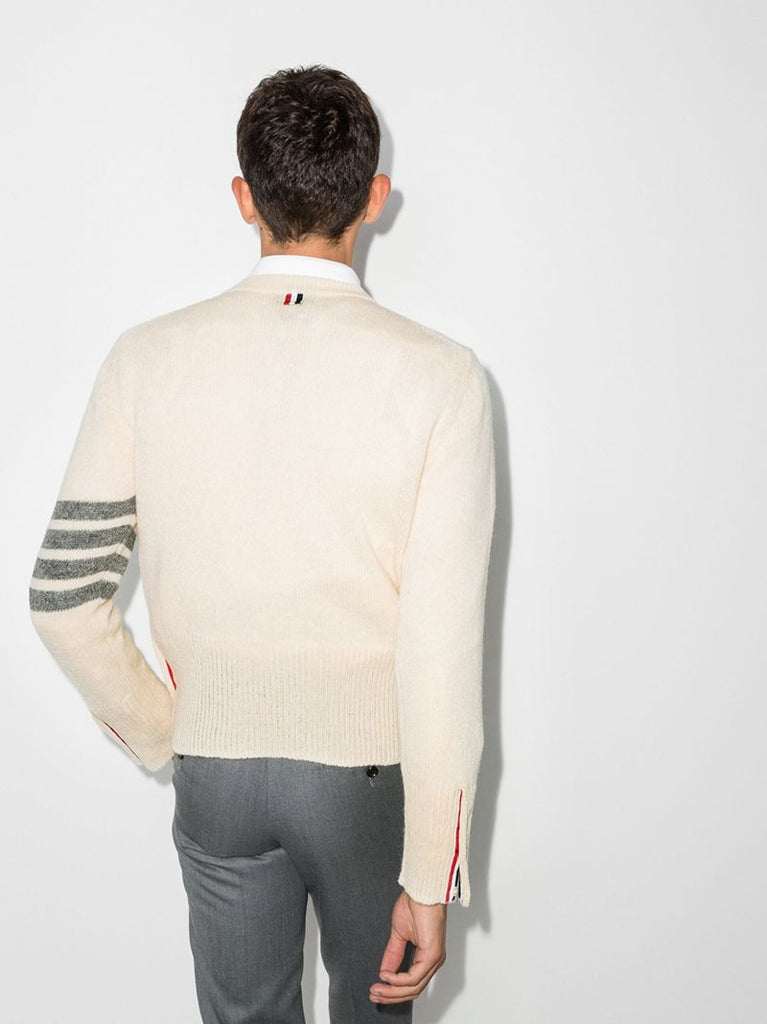 4-bar Crew-neck Shetland Wool Jumper