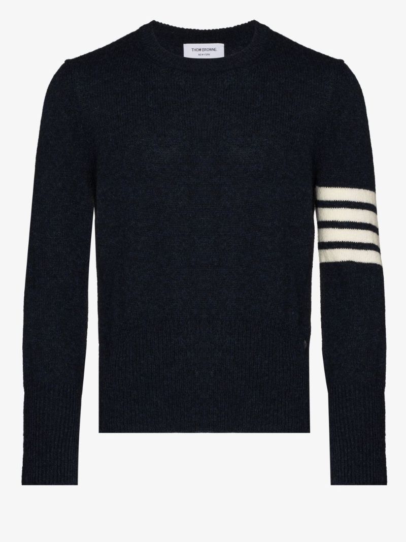 4-bar Stripe Shetland Wool Sweater