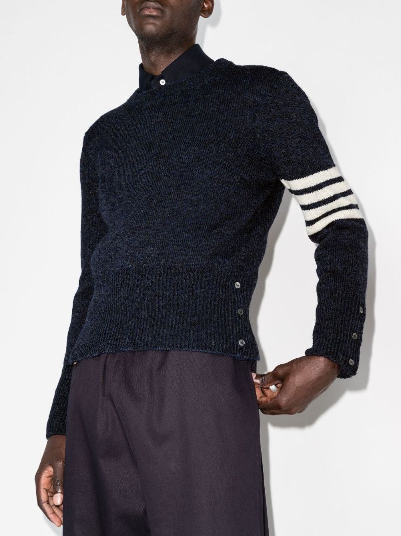 4-bar Stripe Shetland Wool Sweater