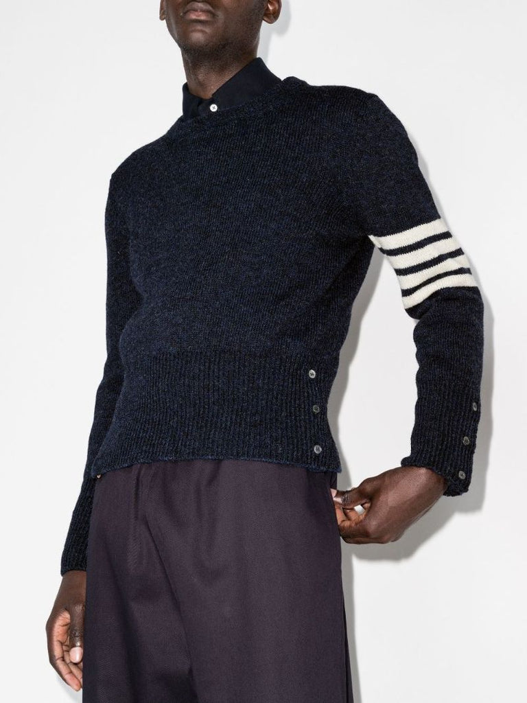 4-bar Stripe Shetland Wool Sweater