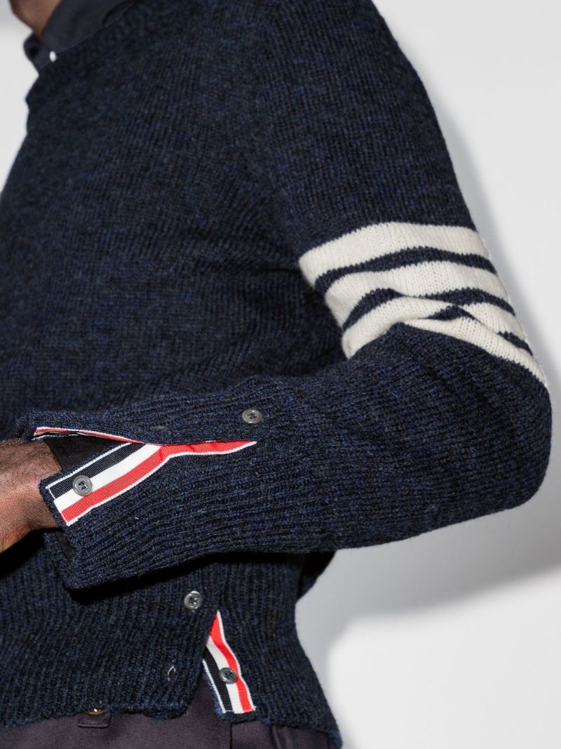 4-bar Stripe Shetland Wool Sweater