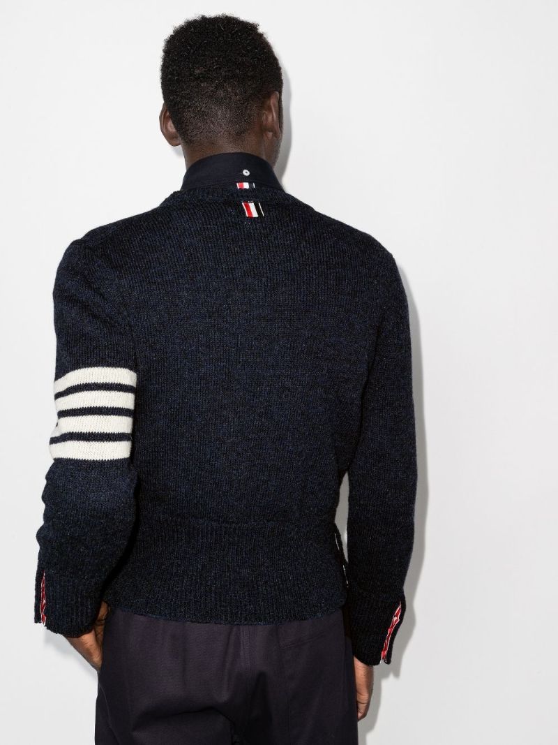 4-bar Stripe Shetland Wool Sweater
