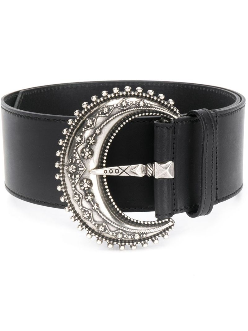 Black Embossed Buckle Belt