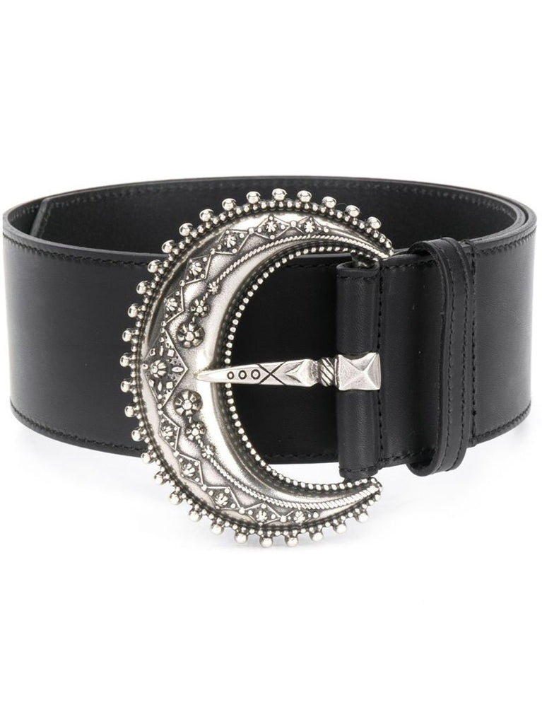Black Embossed Buckle Belt