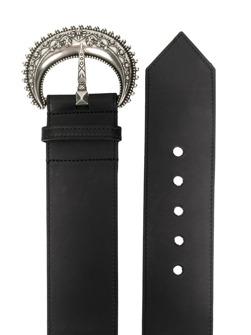 Black Embossed Buckle Belt