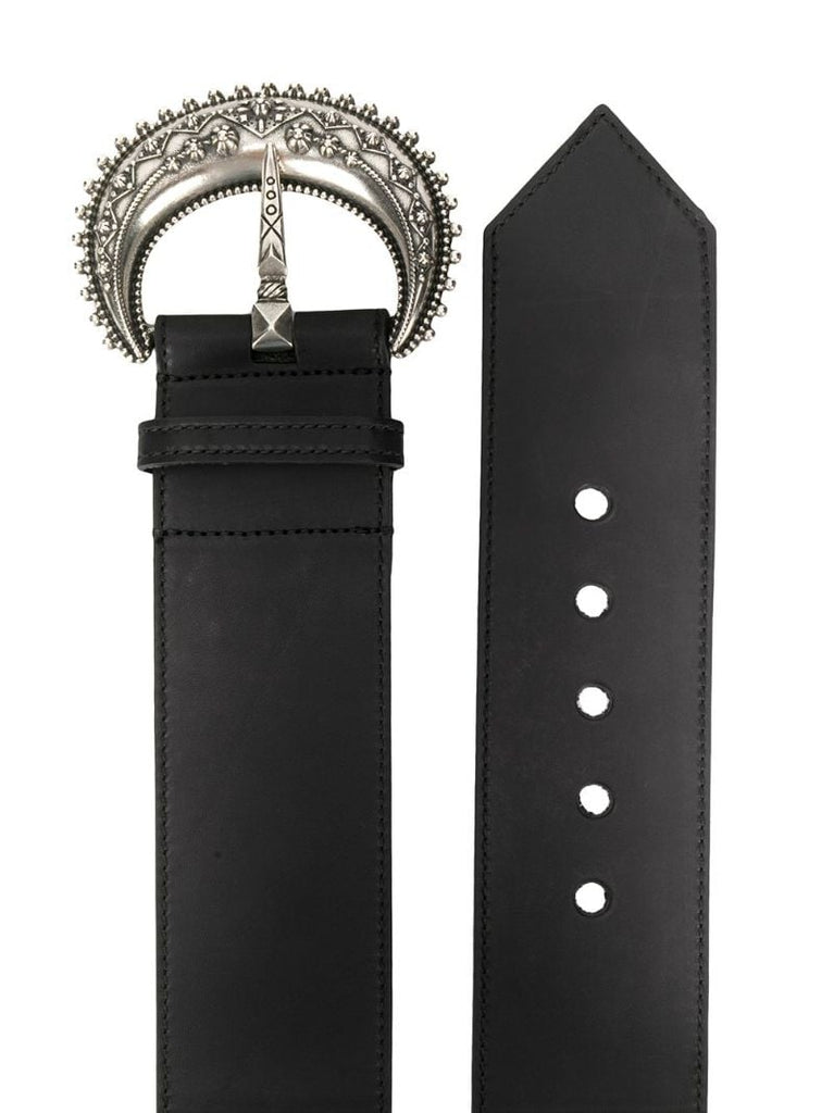 Black Embossed Buckle Belt