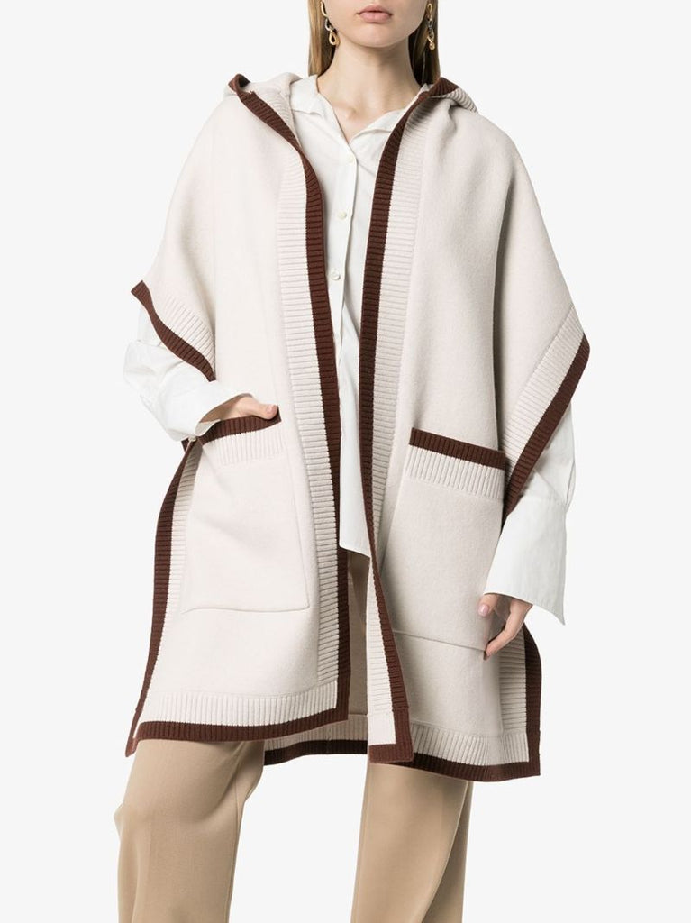 Carla Logo Knit Hooded Cape