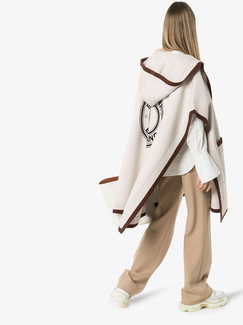 Carla Logo Knit Hooded Cape