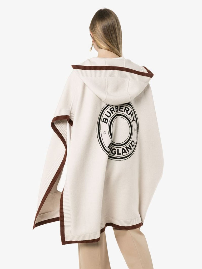 Carla Logo Knit Hooded Cape