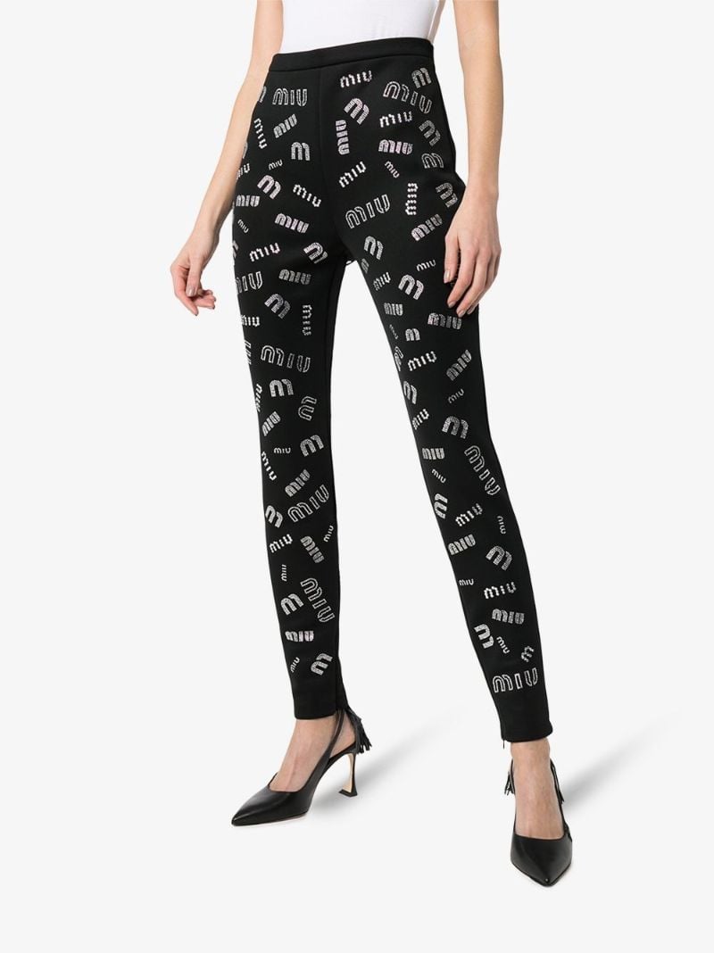Embellished Logo Leggings