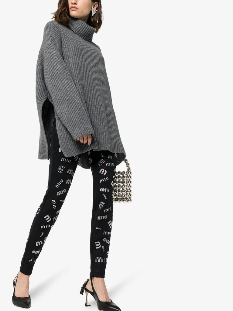 Embellished Logo Leggings