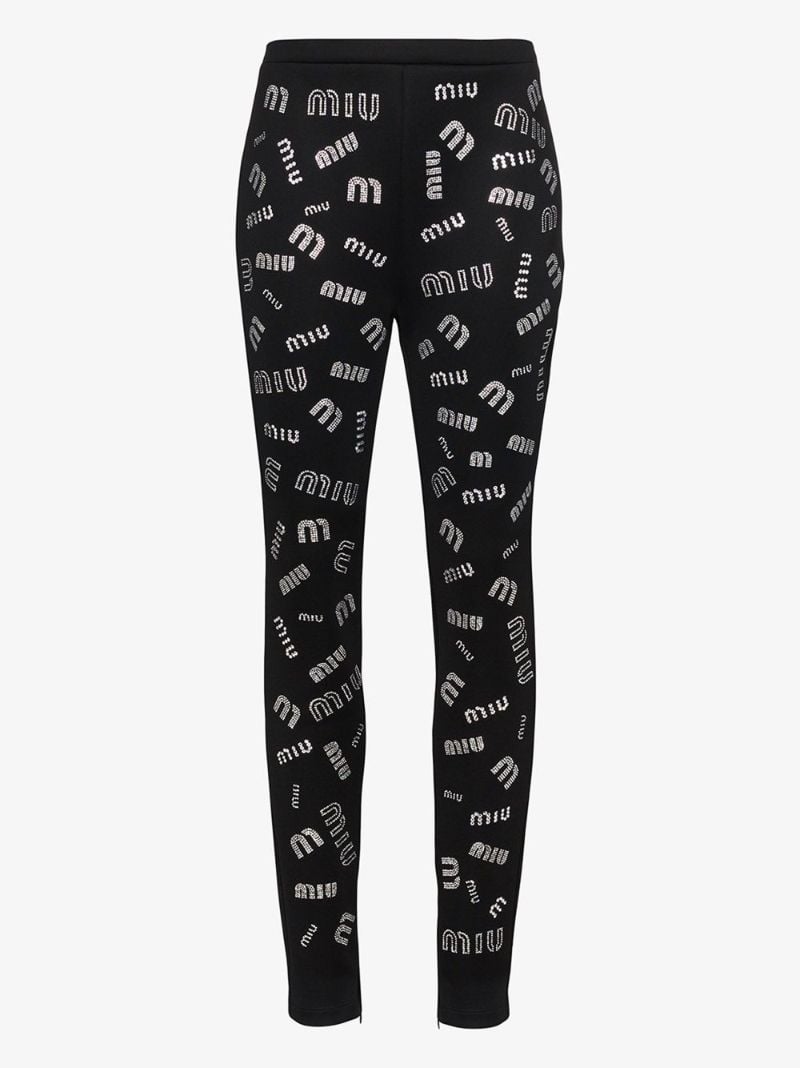 Embellished Logo Leggings