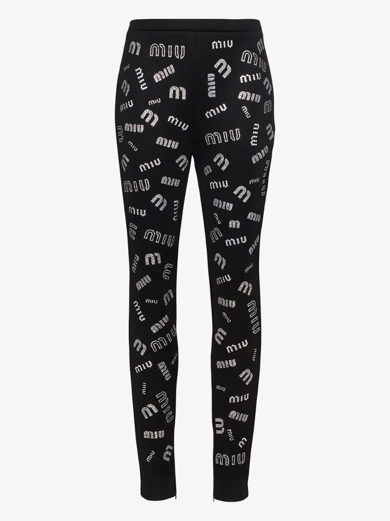 Embellished Logo Leggings