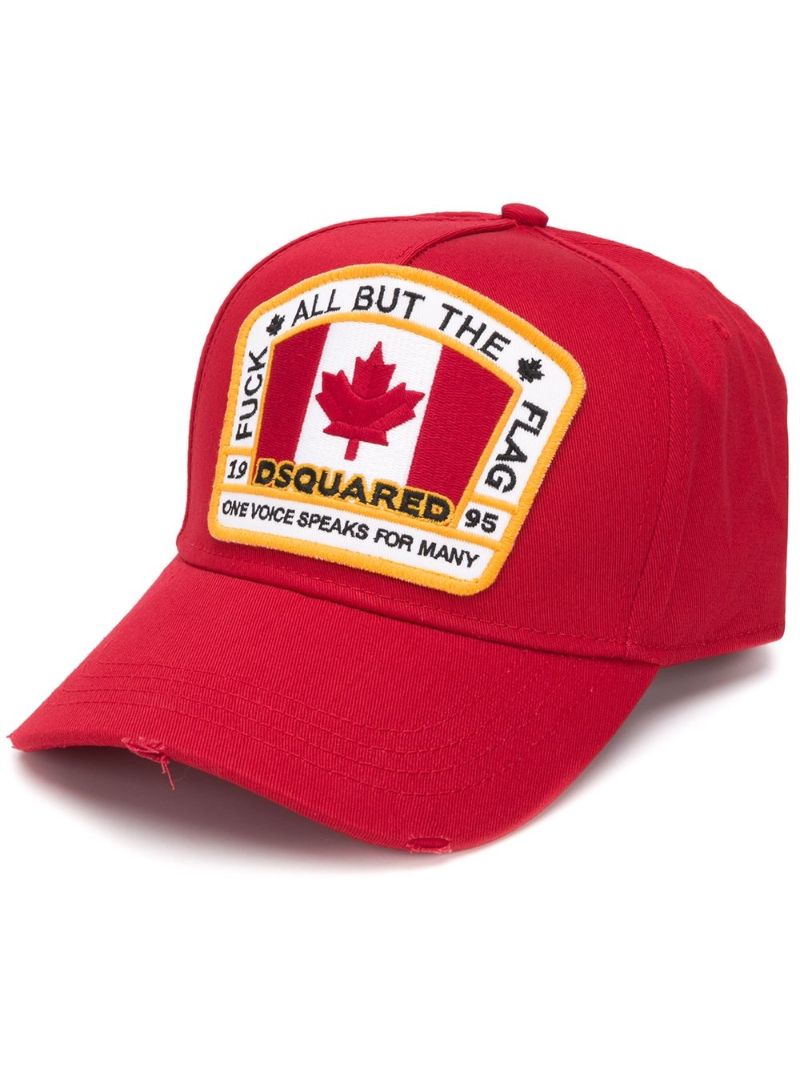 Red Flap Patch Cotton Cap