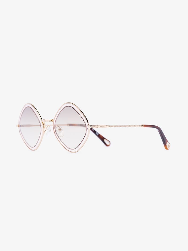 Gold Tone Diamond Frame Sunglasses