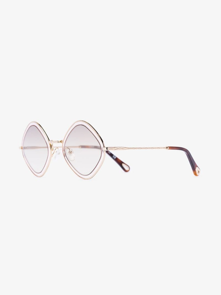 Gold Tone Diamond Frame Sunglasses