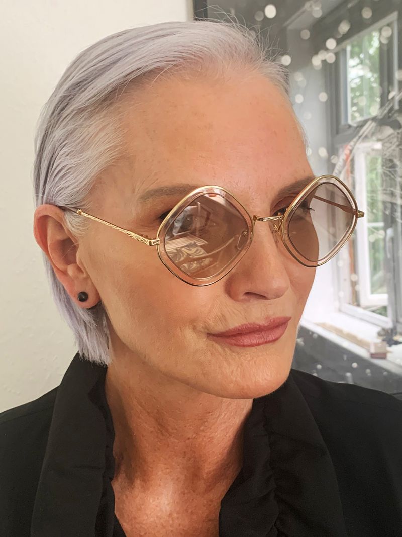 Gold Tone Diamond Frame Sunglasses