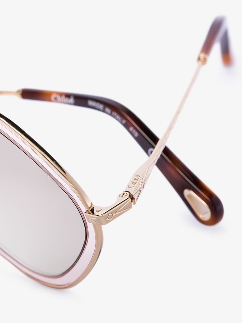 Gold Tone Diamond Frame Sunglasses