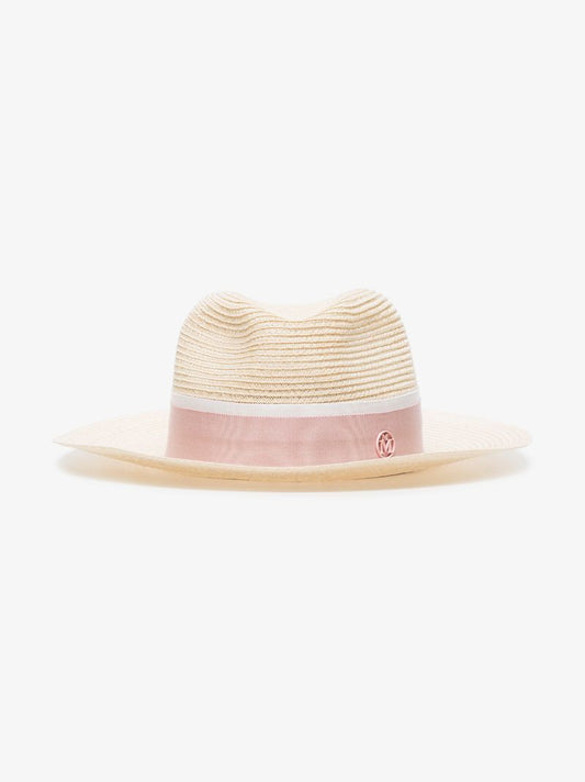 Pink Henrietta Straw Fedora Hat