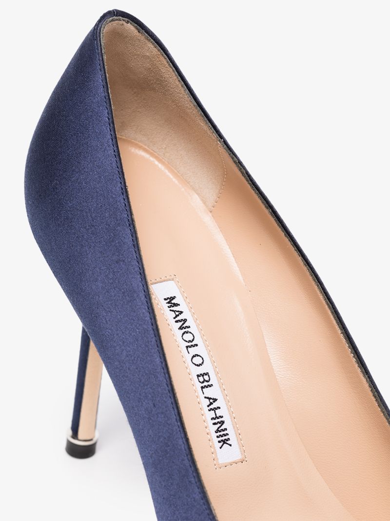 Navy Hangisi 90 Satin Pumps