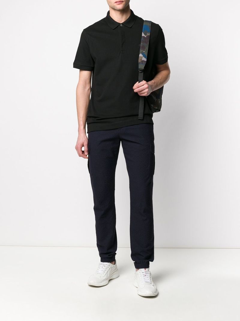 Black Logo Cotton Polo Shirt
