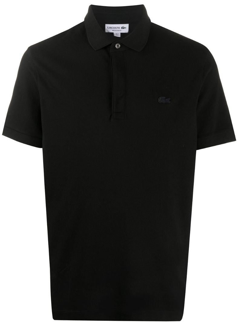 Black Logo Cotton Polo Shirt