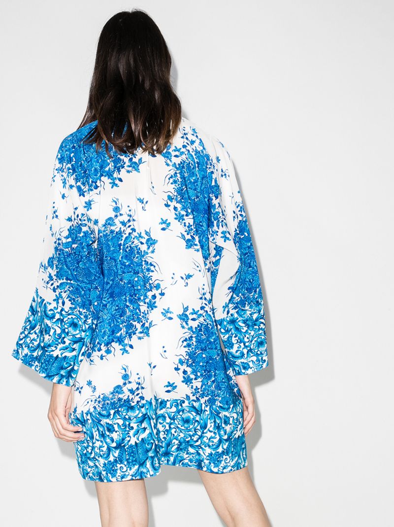 Ceramic Print Silk Shift Dress